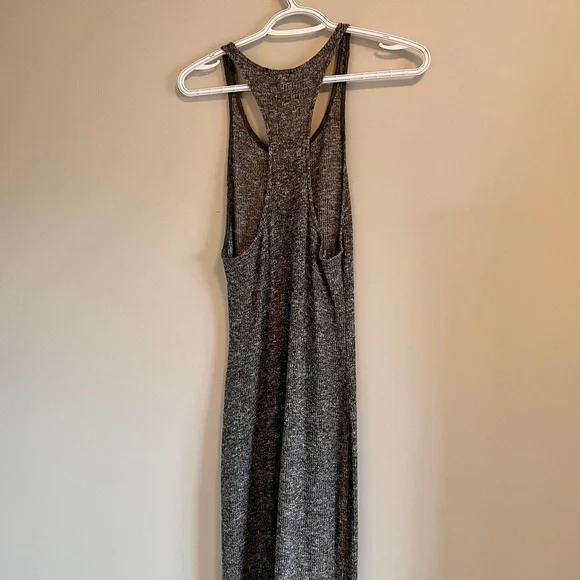 Grey Ribbed Midi Dress - Picture 6 of 8